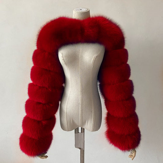 Red Fur Shawl Coat